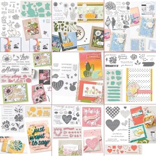 2021New Metal Cutting Dies and stamps DIY Scrapbooking Card Stencil Paper Craft Stamp Die Set