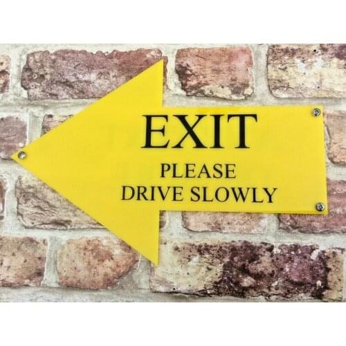 20x30cm Customized Direction Signs Arrow signs with any Text You Want Yellow Color