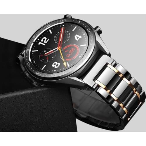 22mm ceramic band For Huawei watch GT 2 pro 2E /Samsung Gear S3 Frontier Galaxy Watch 3 surface smooth ceramic replacement strap
