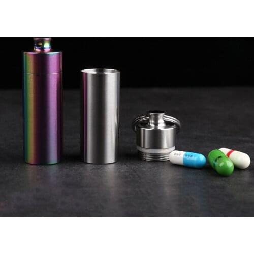 Stainless steel mini medicine bottle Waterproof warehouse Sealed Tank Elderly rescue medicine portable outdoor first aid kits