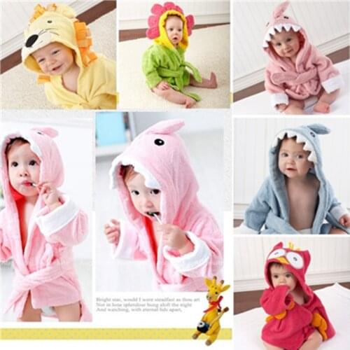 Fashion Designs Hooded Animal Modeling Baby Bathrobe Cartoon Baby Towel Character Kids Bath Robe Infant Beach Towels