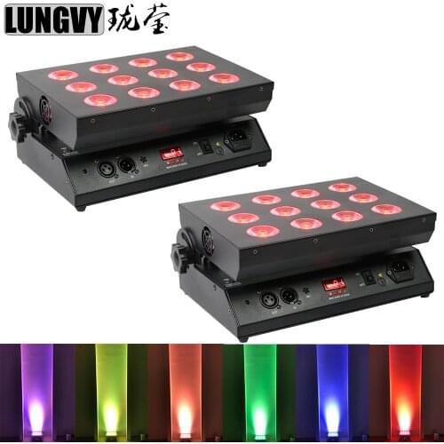 Free Shipping 2pcs/lot Remote Control Battery Power DJ LED Uplights 12*18w RGBWA UV 6In1 LED Wall Wash Flood Wedding Light