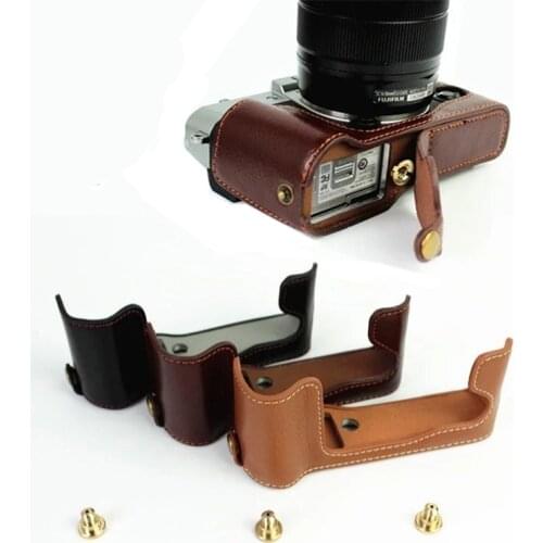 Genuine Cowhide Leather Half Body Case Camera bag cover For Fujifilm X-T30 X-T20 X-T10 XT10 XT20 XT30 With Battery Opening