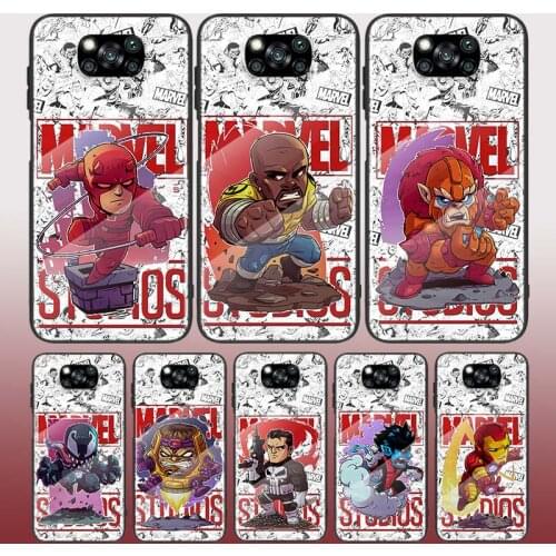 Hero Marvel Member Tempered Glass Cover For Xiaomi POCO F3 F2 X3 NFC X2 M2 Pro Phone Case