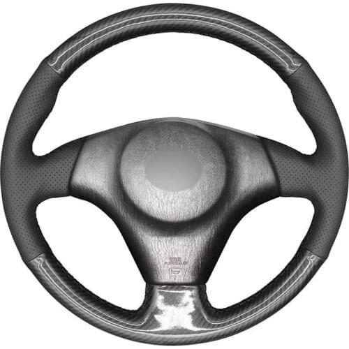 Hand Sew Black Genuine Leather PU Carbon Fiber Steering Wheel Cover for Toyota RAV4 Celica Matrix MR2 Supra Voltz Caldina MR-S