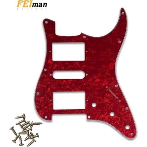 Pleroo Guitar parts Pickguard with 11 Screws for Fender Stratocaster guitar USA/Mexican ST HSH Guitar with PAF humbucker