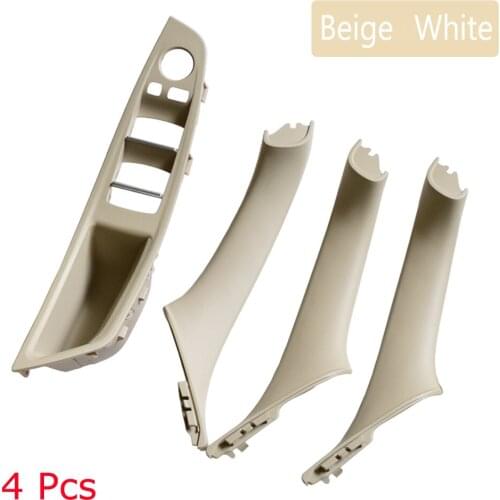 For BMW F11 LCI 530d 530dx 2012-2017 Beige Black inner handle front Interior door panel drivers seat button switch frame