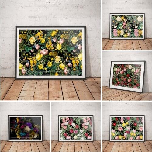 Impression de plante "bonheur", art mural plante jardin botanique, motif de fleurs rétro, décoration de chambre à coucher, art m