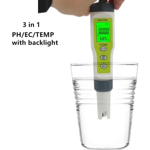 3 in 1 EZ9902 EC Meter Water Quality Tester PH EC TEMP Meters Replace Probe Purity Measure Tool Acidity Testers For Pool 20%OFF