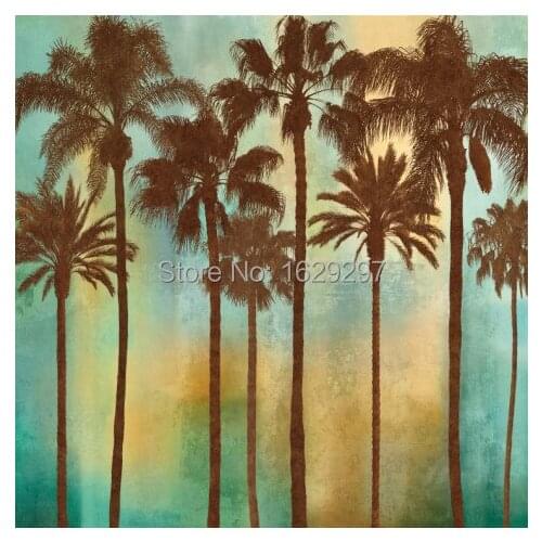 Aqua Palms I John Seba Painting Hand painted oil painting Reproduction Trees Canvas Art High quality