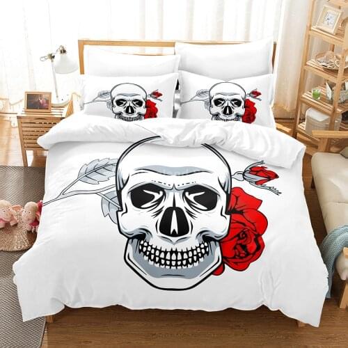 Skull Bedding Set Skeleton Modern Duvet Cover Sets Comforter 3d Print Bed Linen Quilt Covers Queen King Single Size Dropshipping