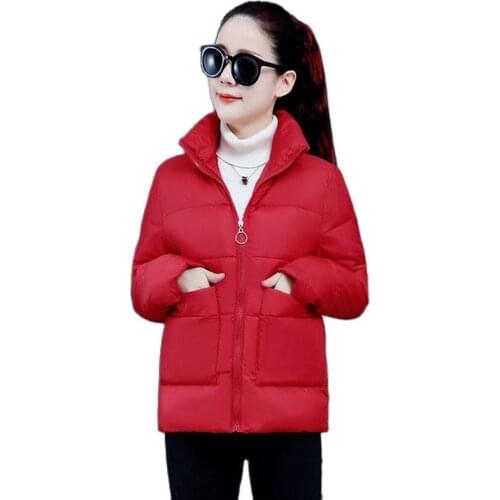 Autumn Winter Jacket Women Parkas Mujer Fashion Coat Loose Standing collar Jacket Women Parka Warm Casual Overcoat pocket A838