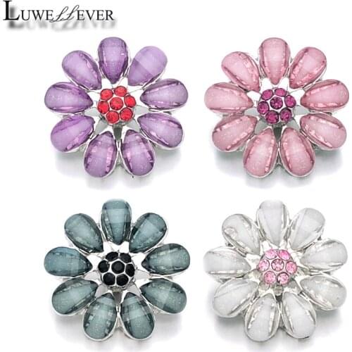 Fashion Component w293 Crystal 3D 18mm Metal Snap Button For Bracelet Necklace Interchangeable Jewelry Women Accessorie Findings