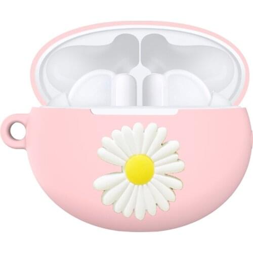 Fashion daisy flower case For Huawei Freebuds 4i Case cute Avocado / Dinosaur Rainbow Non-slip Silicone Earphone Cover