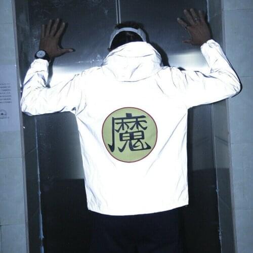 Mens Reflective Jacket 3M Waterproof Cycling Motorcycle Night Safe Coat Hoodie