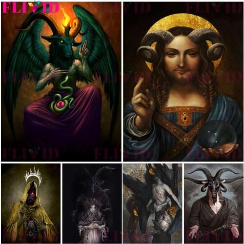 Pandoras Key And Sheeps Head Monster Wall Art Canvas Painting Decorative Fallen Angels Become Demons Poster And Print Decor