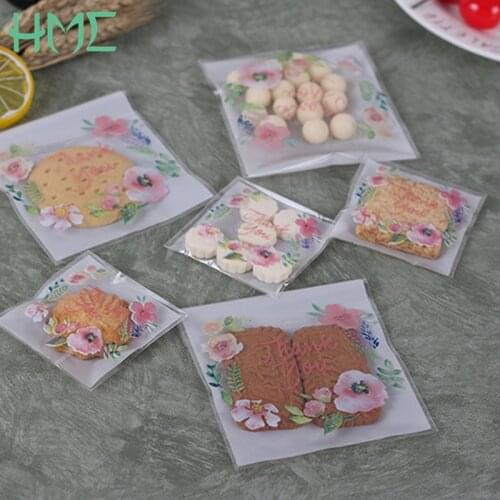 100pcs 4 Sizes Thanks Thank You Candy Cookie Bags Wedding Birthday Party Craft Self-adhesive Plastic Biscuit Packaging Gift Bag