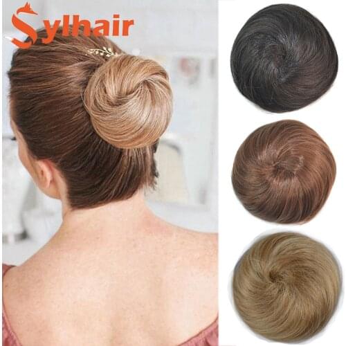 Multiple Colour Synthetic Donut Roller Elastic Blonde Bun Hair Chignon Synthetic Donut Roller Hairpieces High Temperature Fiber