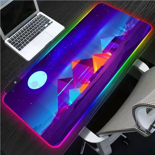 Landscape City Night View Sunrise Pink Mousepad XXL Rgb Game Set LED Gamer Computer PC Game Accessories Keyboard Carpet Desk Mat