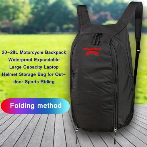 20-28L Cycling Backpack Waterproof Expandable Large Capacity Laptop Helmet Storage Bag For Outdoor Sports Riding Motorcycle