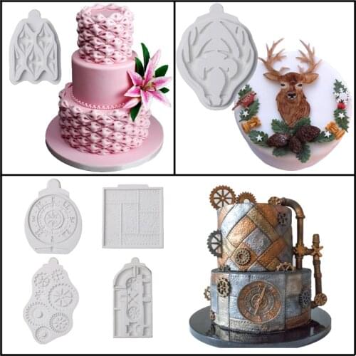 Meibum Fondant Silicone Molds Deer Compass Steam Punk Decoration Cake Mold Pastry Baking Mould Sugar Craft Dessert Tools
