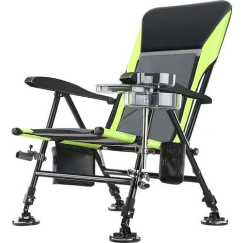 Multifunctional Outdoor Fishing Chair Beach Chair Foldable Fishing Chair Recliner four-leg Adjustable Portable Fishing Chair