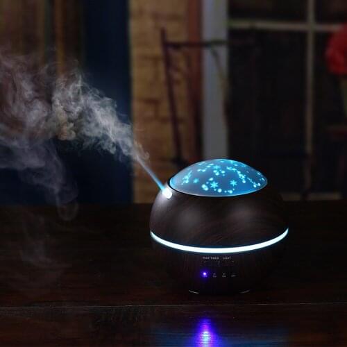Light and Shadow Wood Grain Aroma Diffuser Ultrasonic Home Creative Atmosphere Night Light Aroma Diffuser Humidifier Mini
