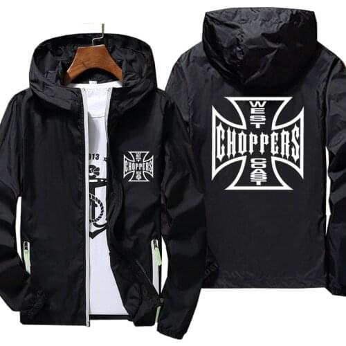 Mens West Coast Choppers Windbreaker Zipper Sports Pilot Thin Reflective Sunscreen Skin Ultra Light Jacket Coat Plus Size 7XL