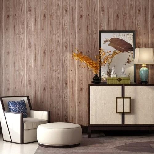Vintage Imitation Wood Wallpaper Vertical Striped DIY Wall Paper Parlour Bedroom Restaurant Cafe Home decoration Wallpaper