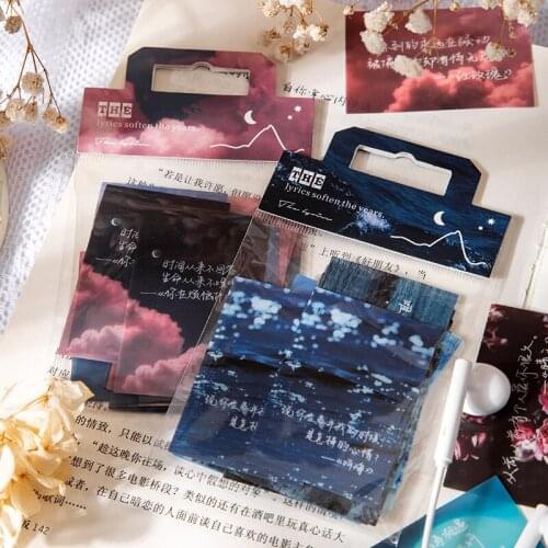 Yoofun 30pcs/pack Aesthetics Stickers for Scrapbooking Bottles Cup Decoration Sticker Pack with Handle Background Paper