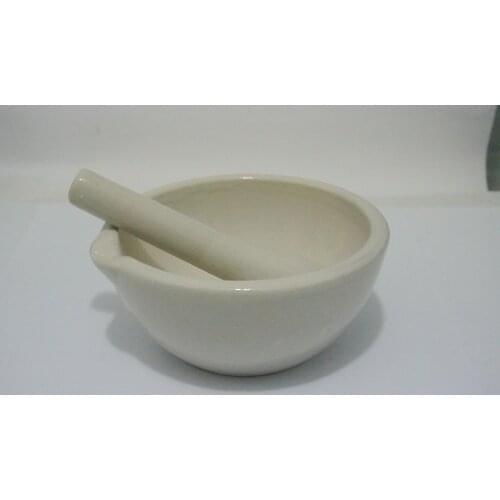130mm Porcelain Mortar and Pestle Mixing Grinding Bowl Set White Lab Kit Tools