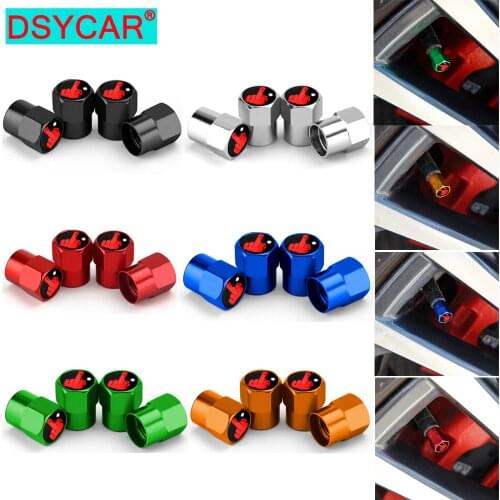 4Pcs/Set Car Styling Aluminium Alloy/Copper Middle Finger Logo Car Tire Valve Caps Wheel Tires Tire Stem Air Cap Airtight Covers