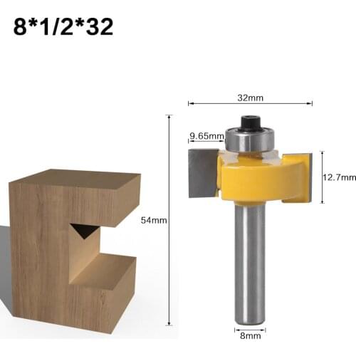 8mm Shank T-Slot T-Type Router Bit with Bearing Groove Milling Cutter 8x32x12.7mm