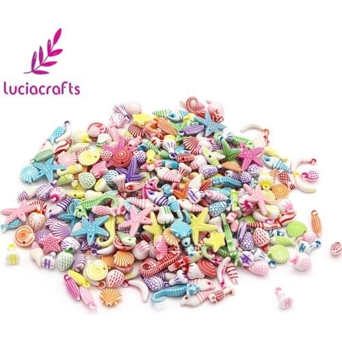 Lucia crafts 50g,Approx 120pcs Random Color Shape Acrylic Beads DIY Handmade Accessories materials E1027