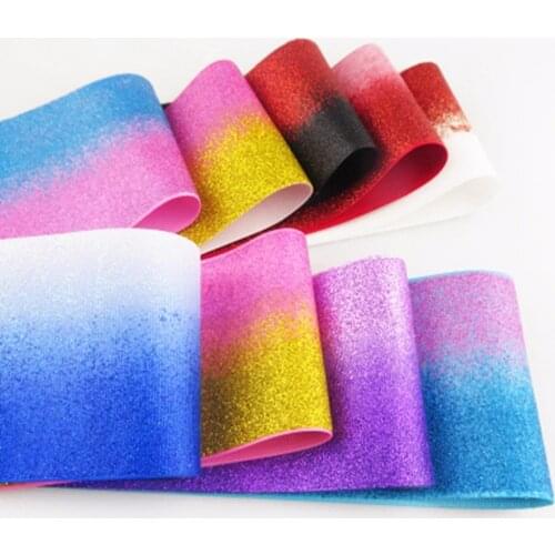 DHL shipping free 3" 75mm 100 yards /lot double color glitter printed grosgrain ribbon very soft to make bow welcome custom