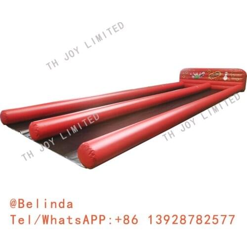 Free Shipping Double Lanes 10x3M Inflatable Bowling Lanes Set Game Interactive Bowling Alley Outdoor Sports Game