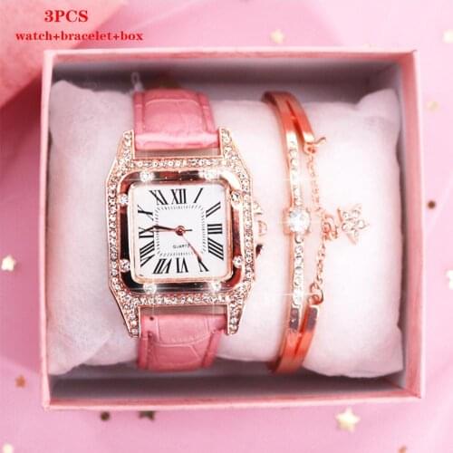 Fashion Ladies Watch Top Brand Leather Women Watches Casual Diamond Quartz Wristwatches Clock Female Wrist Watch Zegarek Damski