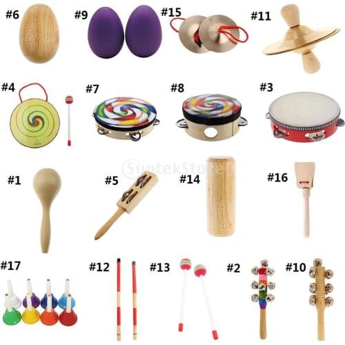 Wooden Sand Hammer Maraca Shaker Toy Musical Instrument Kids Hand Percussion