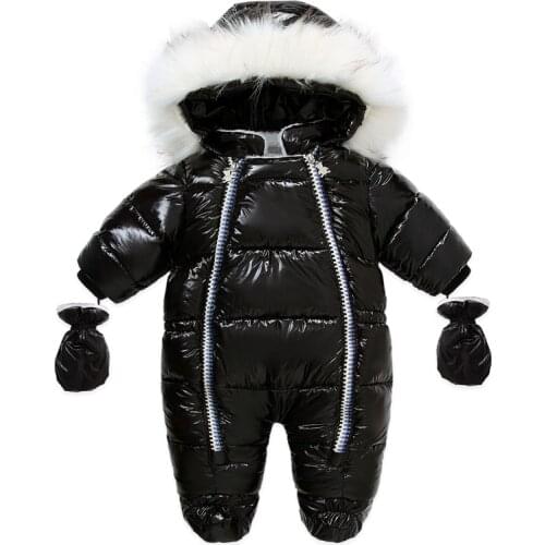 Baby Winter Jumpsuit Boys Girls Romper Snowsuit Warm Overall Toddler Hooded Waterproof Outerwear Coat Kids Clothes Baby Outfit