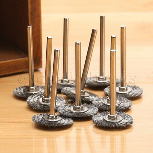 Dophee Great Quality New 10pcs Stainless Steel Wire Wheel Brushes for Die Grinder Dremel Accessories Rotary Tool
