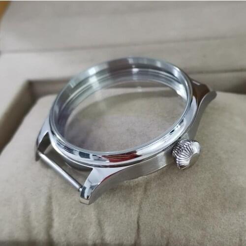 GEERVO No logo 40mm Little pilot Stainless steel watch case Mineral glass or sapphire crystal Diamond shape crown