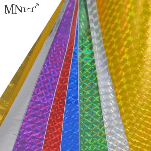 MNFT 12PCS 10cm X 20cm Holographic Adhesive Film Flash Tape For Lure Making Fly Tying Materail