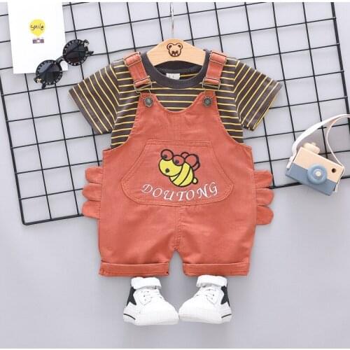 Baby Outfits Summer Baby Clothing Set Cotton Stripe T Shirt+Pant 2Pcs Baby Boy Clothing Sets For Newborn Infant Baby Boy Clothes