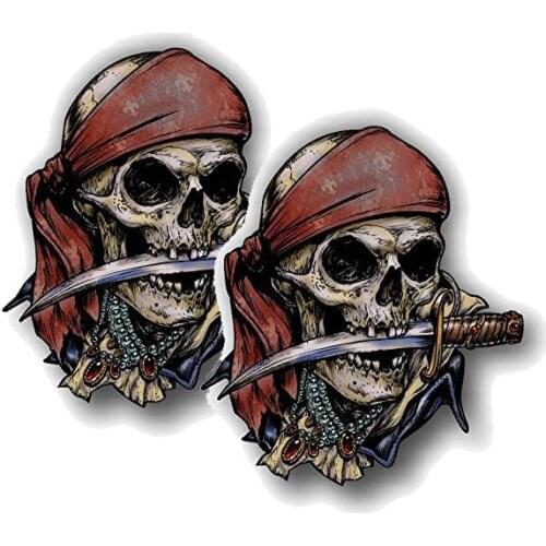 Creative Pirate Skull Car Sticker Reflective Motorcycle Decal Cover Scratches Anti-UV Waterproof Window Windshield Accessories