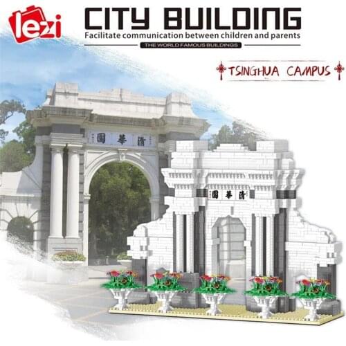 Lezi LZ8032 World Famous Buildings Model Set Tsinghua Campus Micro Mini Blocks Royal Gardens of the Qing Dynasty China Building
