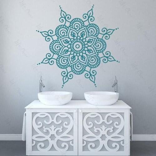 Mandala Wall Stickers Bohemian Style Movable Home Living Room Decoration Indian Yoga Wall Stickers Bedroom Flower Art Mural