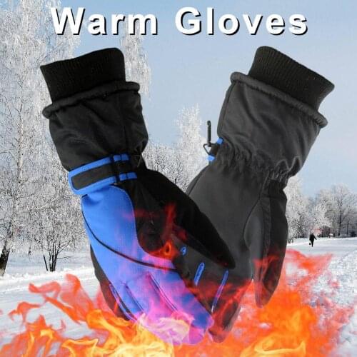 2PCS Motorcycle Gloves Driving Warm Winter Gloves Non-slip And Windproof Warm Velvet Covers Mittens For Climbing Hiking Cycling
