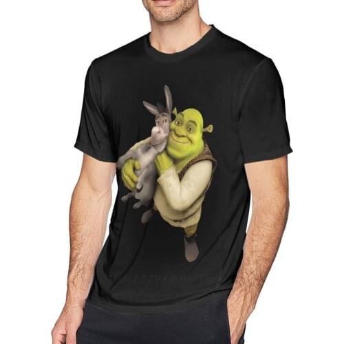 Shrek T Shirt Shrek And Donkey T-Shirt Fashion Man Tee Shirt Awesome Cotton Printed Short Sleeve Tshirt