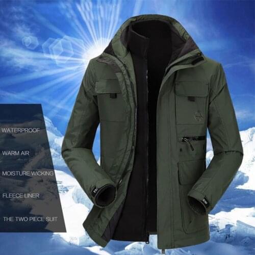 Men Outdoor Winter Warm Tactical Jacket Waterproof Fleece Liner Thermal Thicken Coat Windbreaker Hiking Climbing Hooded Jackets