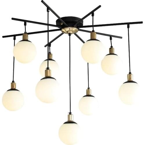 Nordic Living Room LED Chandelier Glass Ball Lights Magic Bean Chandelier Postmodern Minimalist Restaurant Creative Chandeliers